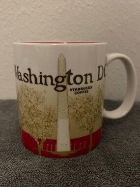 Starbucks Washington DC Cherry Blossom Mug - White, Gold, Red